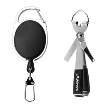 Load image into Gallery viewer, SAMSFX Fishing Quick Knot Tool Fast Tie Nail Knotter Fly Tying Line Cutter Clipper Nipper w/ Zinger Retractor Tackle Accessories