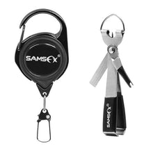 Load image into Gallery viewer, SAMSFX Fishing Quick Knot Tool Fast Tie Nail Knotter Fly Tying Line Cutter Clipper Nipper w/ Zinger Retractor Tackle Accessories