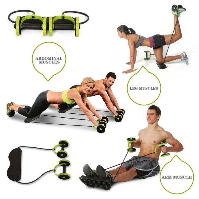 Ab Roller Wheel Abdominal Muscle Trainer Wheel Arm Waist Leg Exercise Multi-functional Gym Fitness Equipments